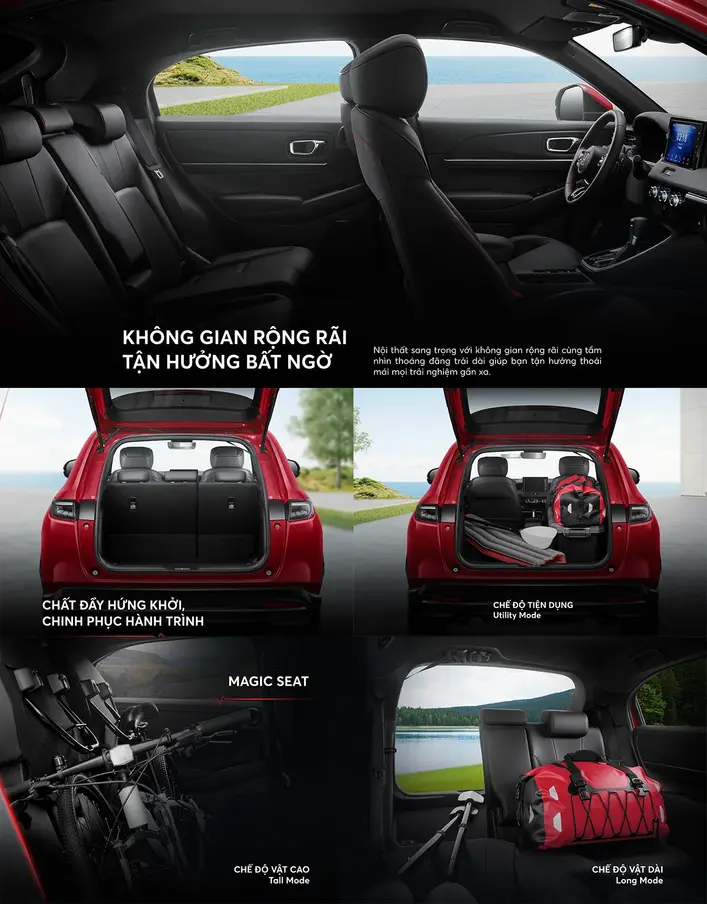 Khoang chứa đồ linh hoạt với tính năng Magic Seat độc đáo trên Honda HR-V.